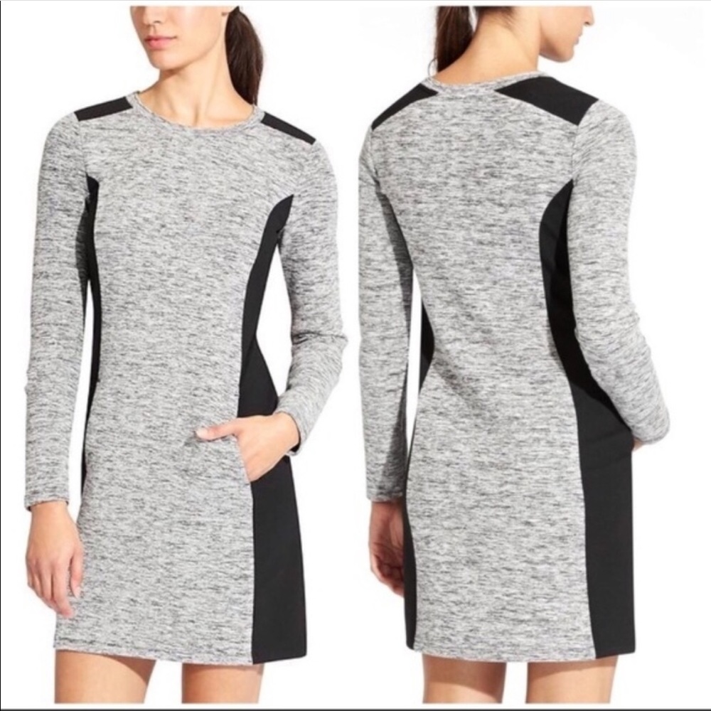 Athleta Gray and Black Long Sleeve Dress